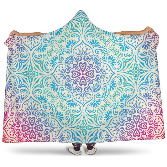 Bohemian Blue Ombre (Sweet Corn) - Hooded Blankets-Amaze Style™-Hooded BlanketBohemian Blue Ombre (Sweet Corn) - Hooded Blankets-Youth 60"x45"-Vibe Cosy™
