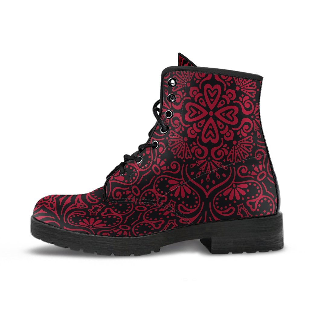 Bohemian Fiesta (Red Jester) - Vegan Leather Boots-Amaze Style™-Women's Leather Boots - Bohemian Fiesta (Red Jester) - Vegan Leather Boots-US5 (EU35)-Vibe Cosy™