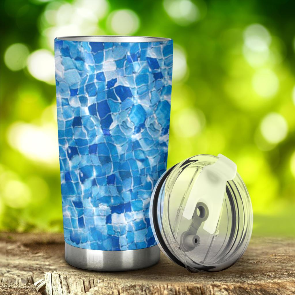 Tumbler Mosaic Blue-Amaze Style™-Tumbler - Tumbler Mosaic Blue-20oz Large-Vibe Cosy™