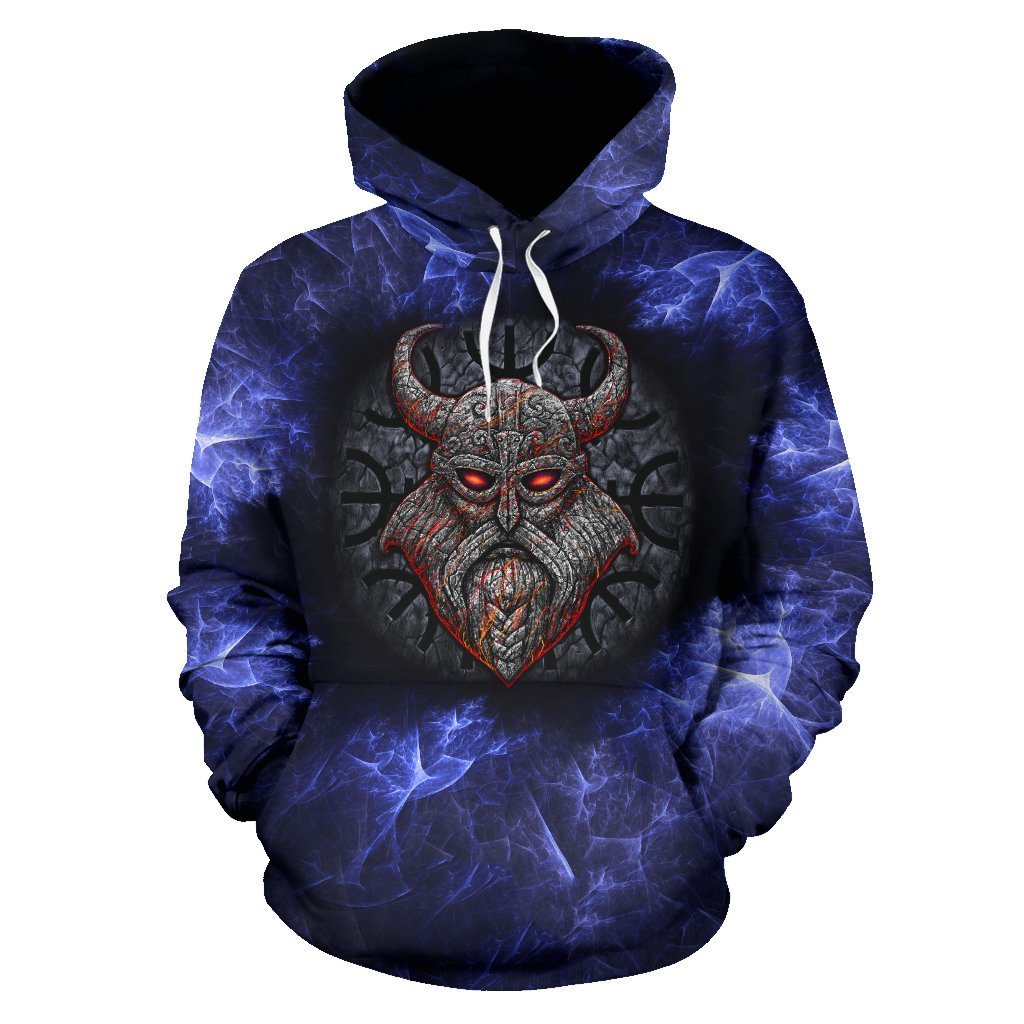 Stone Viking With a Horned Helmet Pullover Hoodie A7 - Amaze Style™-ALL OVER PRINT HOODIES (P)