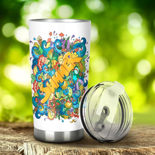 Summer - Bianco -Amaze Style™-Tumbler - Summer - Bianco -20oz Large-Vibe Cosy™