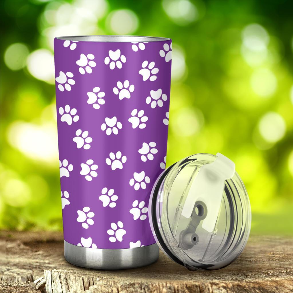 Tumbler Paw Prints Purple-Amaze Style™-Tumbler - Tumbler Paw Prints Purple-20oz Large-Vibe Cosy™