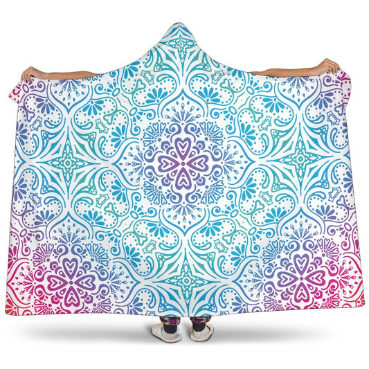 Bohemian Rainbow (White) - Hooded Blankets-Amaze Style™-Hooded BlanketBohemian Rainbow (White) - Hooded Blankets-Youth 60"x45"-Vibe Cosy™