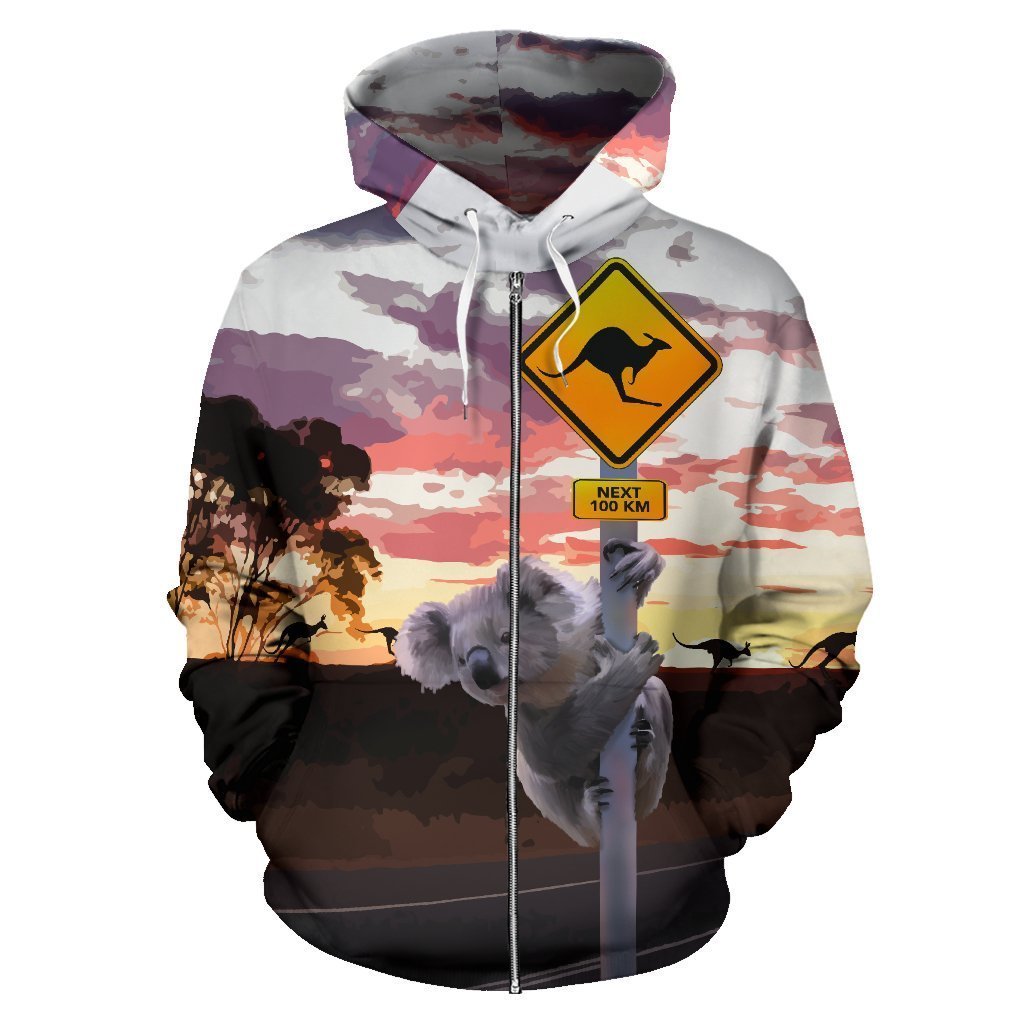 Zip Up Hoodie Australia Koala And Kangaroo Sign™ K5 - Amaze Style™-ALL OVER PRINT ZIP HOODIES (P)