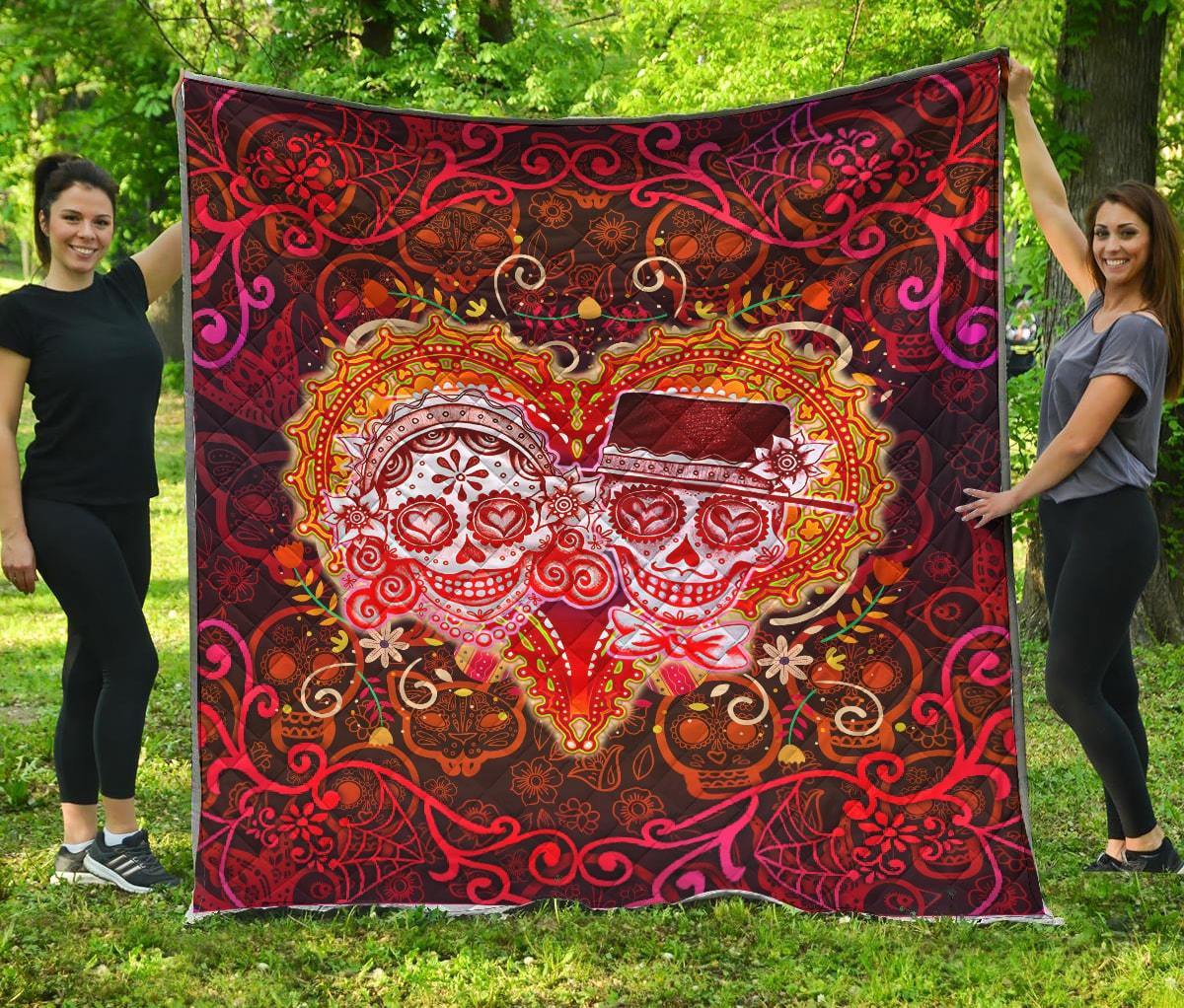 Sugar Skull Couple Quilt AM082027