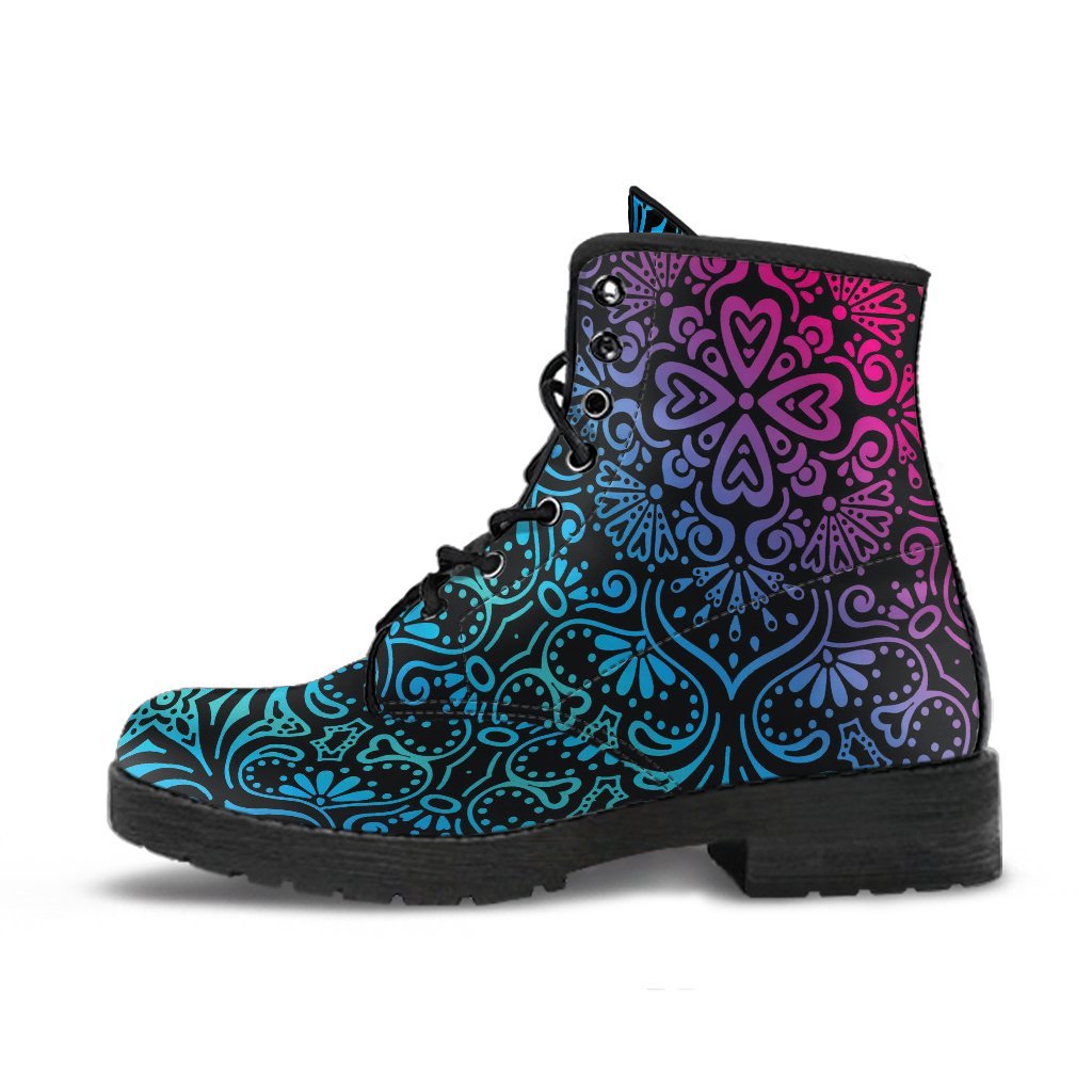 Bohemian Rainbow (Black) - Vegan Leather Boots-Amaze Style™-placeholder-placeholder-Vibe Cosy™