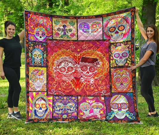Sugar Skull Couple Quilt AM082028