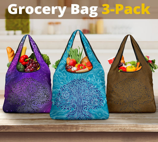 Tree Of Life Reusable Grocery Bags Set 1-Amaze Style™-Tree Of Life Reusable Grocery Bags Set 1-Vibe Cosy™