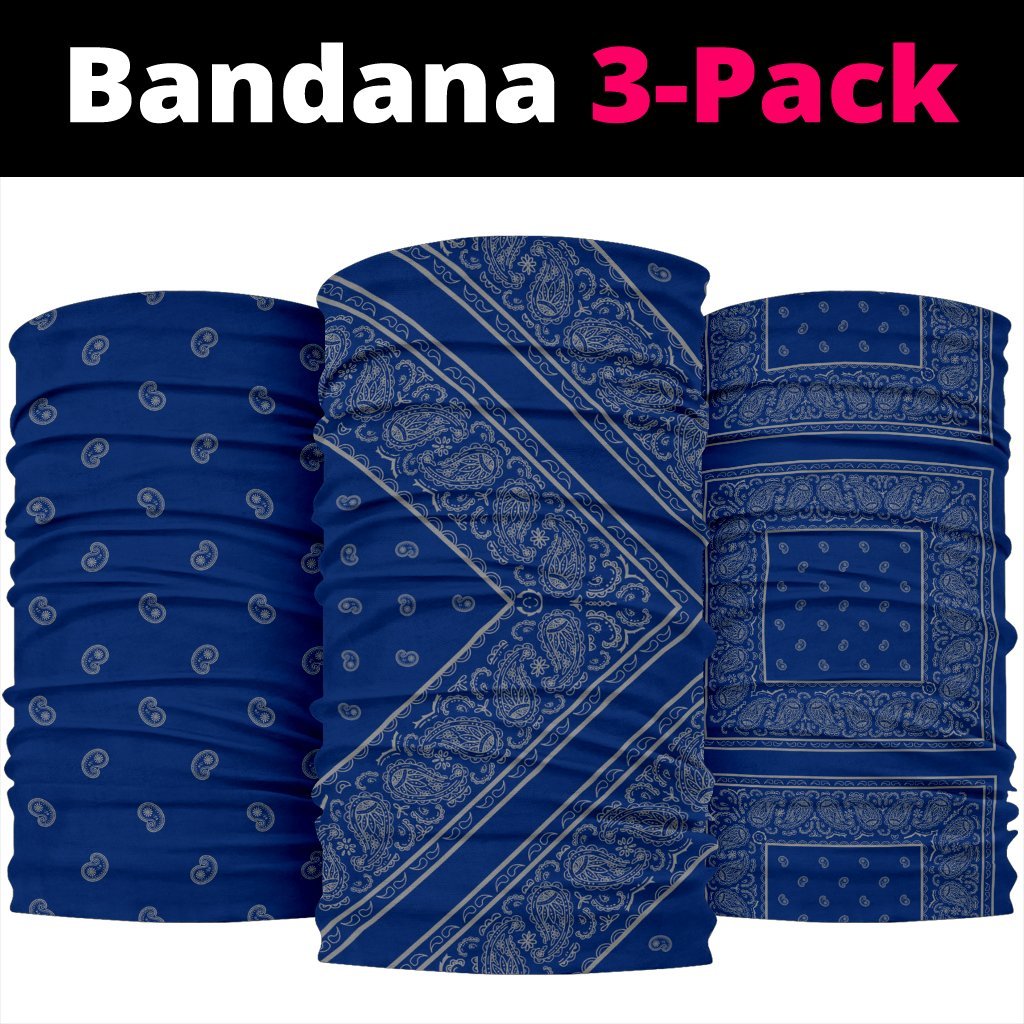 Blue and Gray Bandana Headbands 3 Pack-Amaze Style™-Blue and Gray Bandana Headbands 3 Pack-Vibe Cosy™