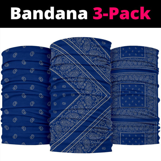Blue and Gray Bandana Headbands 3 Pack-Amaze Style™-Blue and Gray Bandana Headbands 3 Pack-Vibe Cosy™