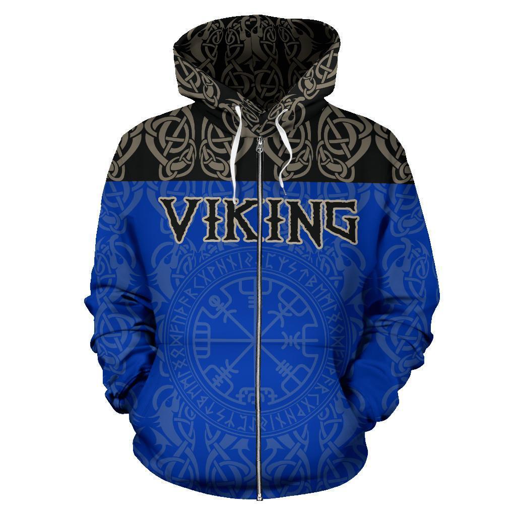 Viking All Over Zip-Up Hoodie - Vegvisir - Amaze Style™-ALL OVER PRINT ZIP HOODIES (P)