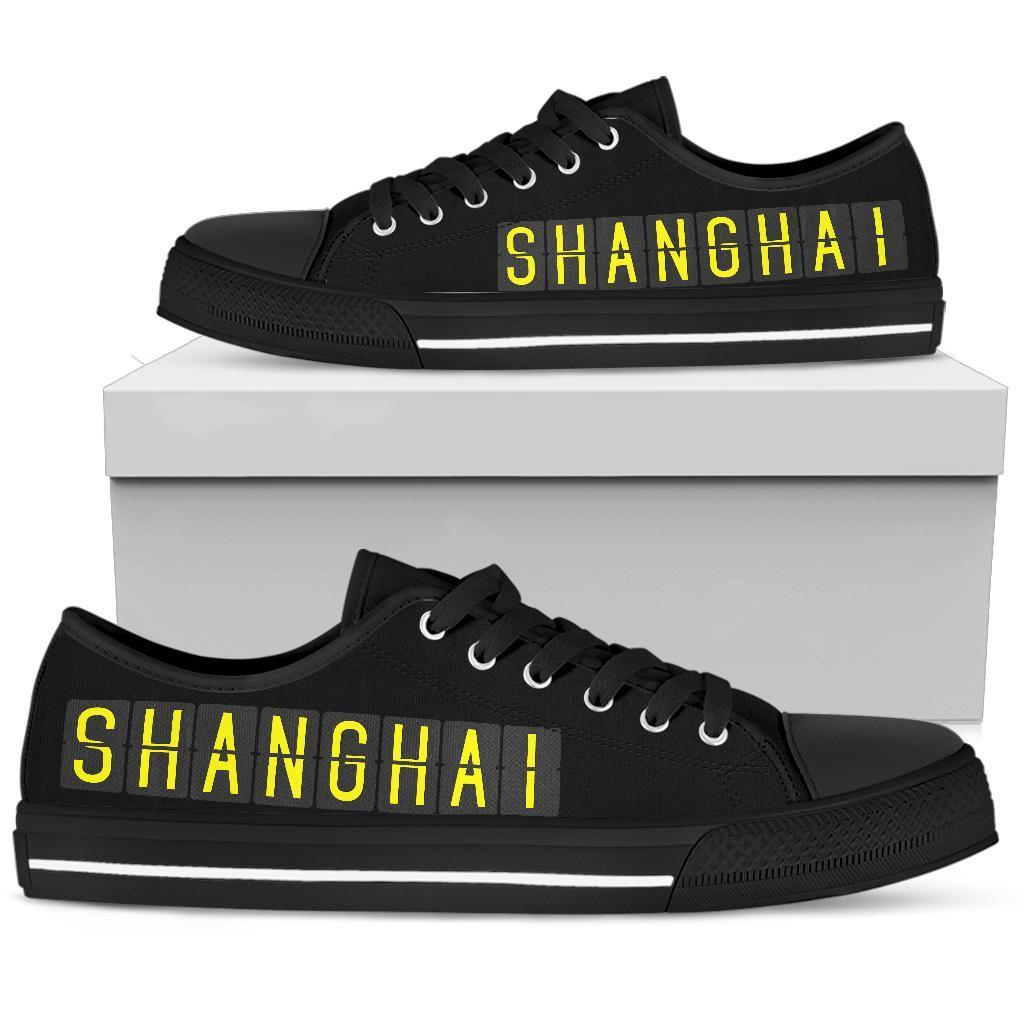Airport Destinations SHANGHAI - Low Top Canvas Shoes-Amaze Style™-placeholder-placeholder-Vibe Cosy™