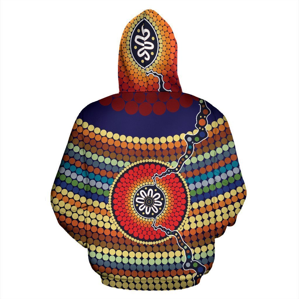 Blooming Aboriginal All Over Zip-Up Hoodie-NNK1499 - Amaze Style™-Apparel