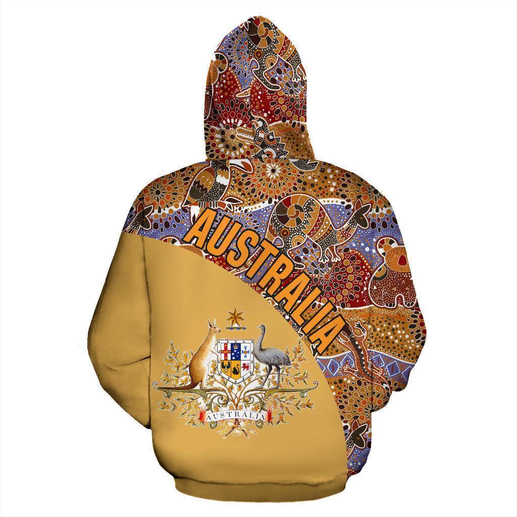 Australia Hoodie Australia Pattern Wave Coat Of Arms - NNK1467 - Amaze Style™-Apparel
