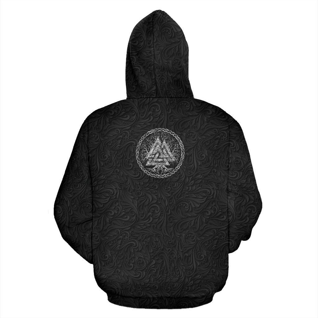 Valknut and Tree of Life Black Hoodie K2 - Amaze Style™-Apparel