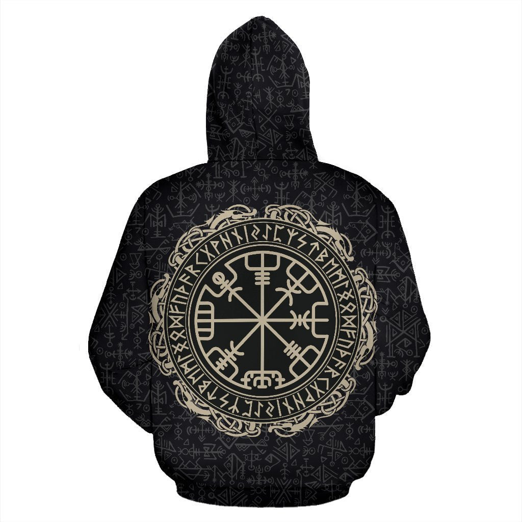 Viking Hoodie - Magical Runic Compass Vegvisir - BN09 - Amaze Style™-ALL OVER PRINT HOODIES (P)