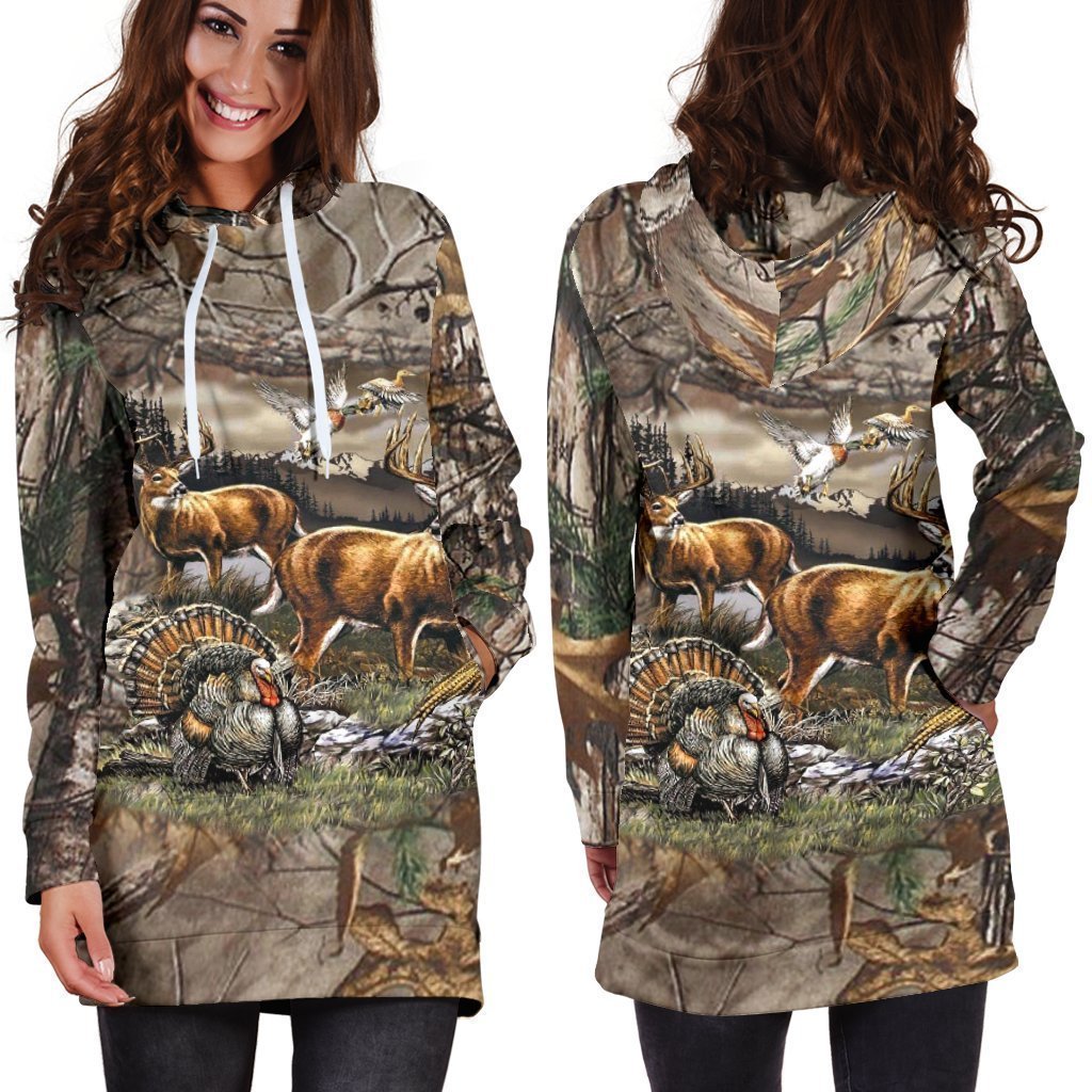 Women's Hoodie Dress - Hunting-Apparel-6teenth World-S-Vibe Cosy™