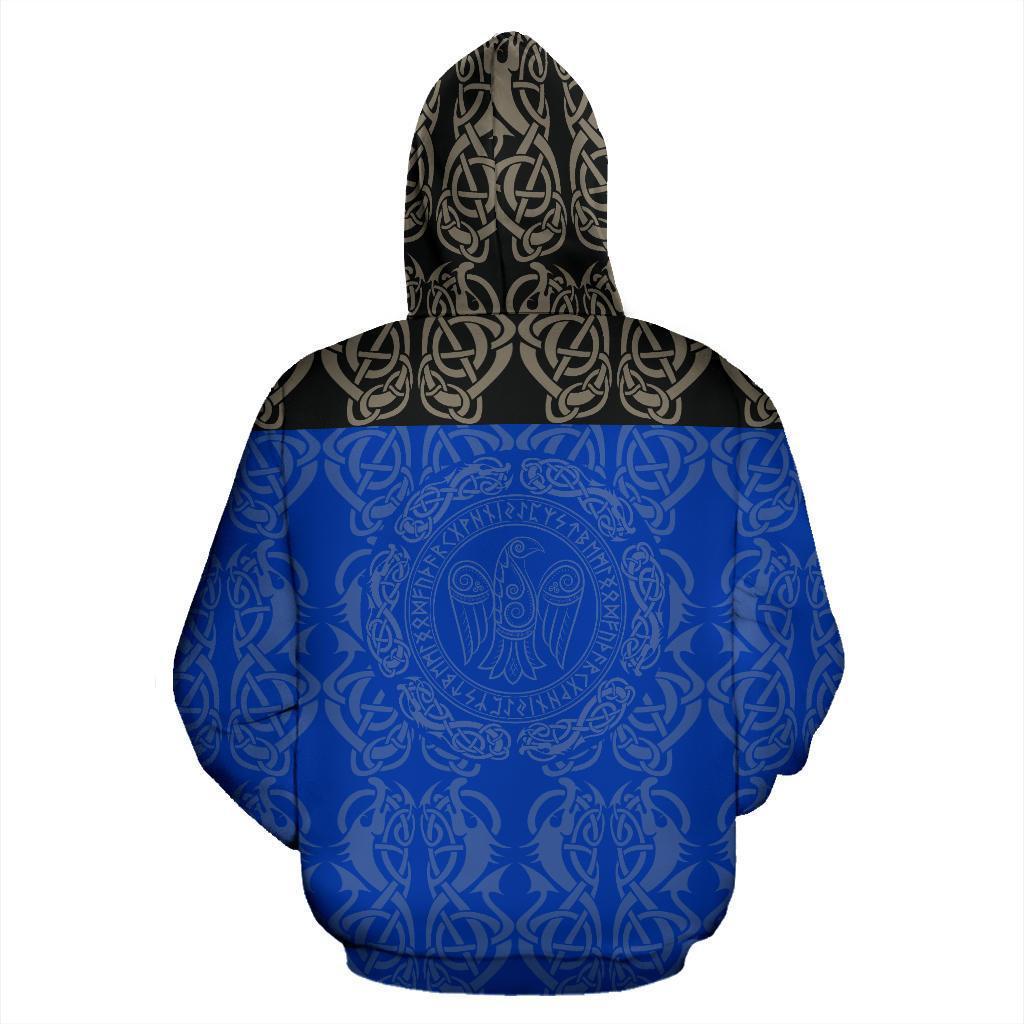 Viking All Over Zip-Up Hoodie - Raven Bn10 - Amaze Style™-ALL OVER PRINT ZIP HOODIES (P)