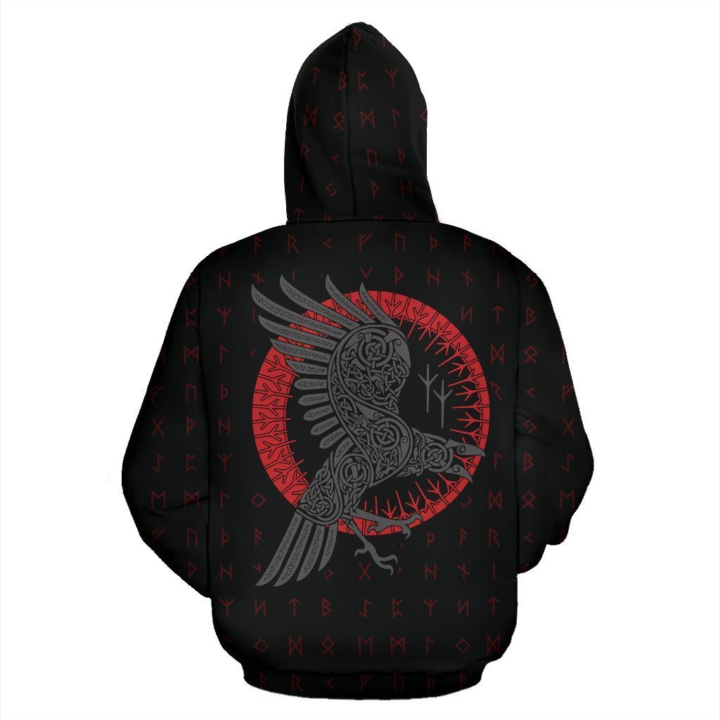 Viking Odin's Raven Old Runes Style Zip-Up Hoodie A7 - Amaze Style™-ALL OVER PRINT ZIP HOODIES (P)