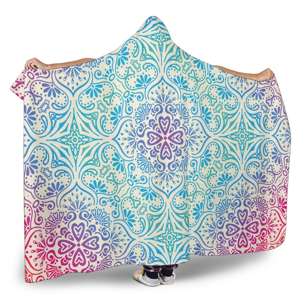 Bohemian Blue Ombre (Sweet Corn) - Hooded Blankets-Amaze Style™-Hooded BlanketBohemian Blue Ombre (Sweet Corn) - Hooded Blankets-Youth 60"x45"-Vibe Cosy™