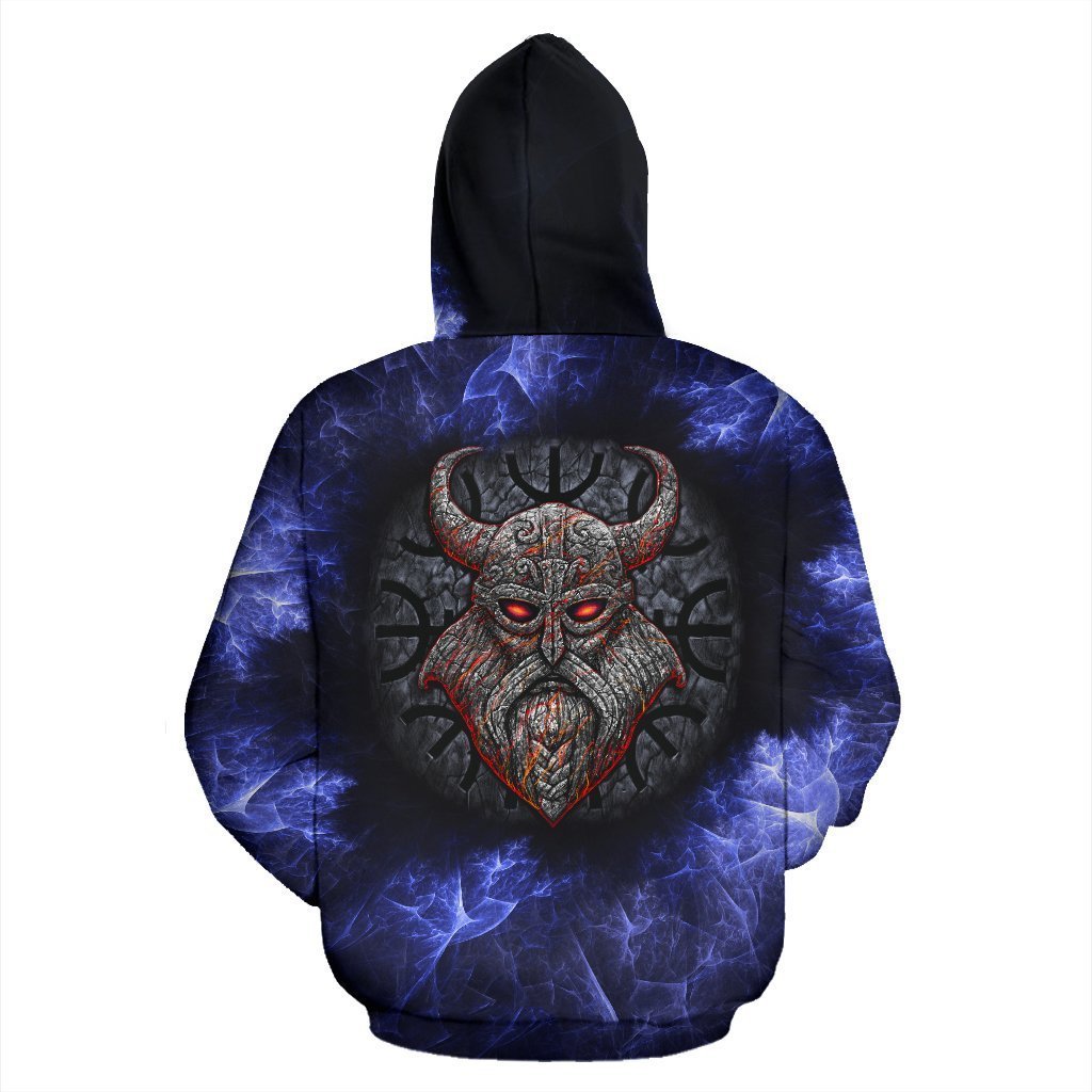 Stone Viking With a Horned Helmet Pullover Hoodie A7 - Amaze Style™-ALL OVER PRINT HOODIES (P)