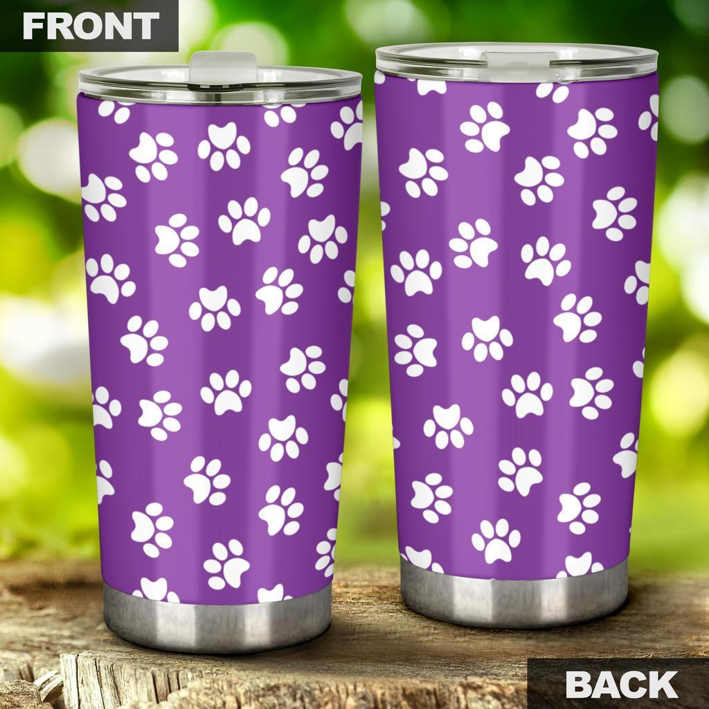 Tumbler Paw Prints Purple-Amaze Style™-Tumbler - Tumbler Paw Prints Purple-20oz Large-Vibe Cosy™
