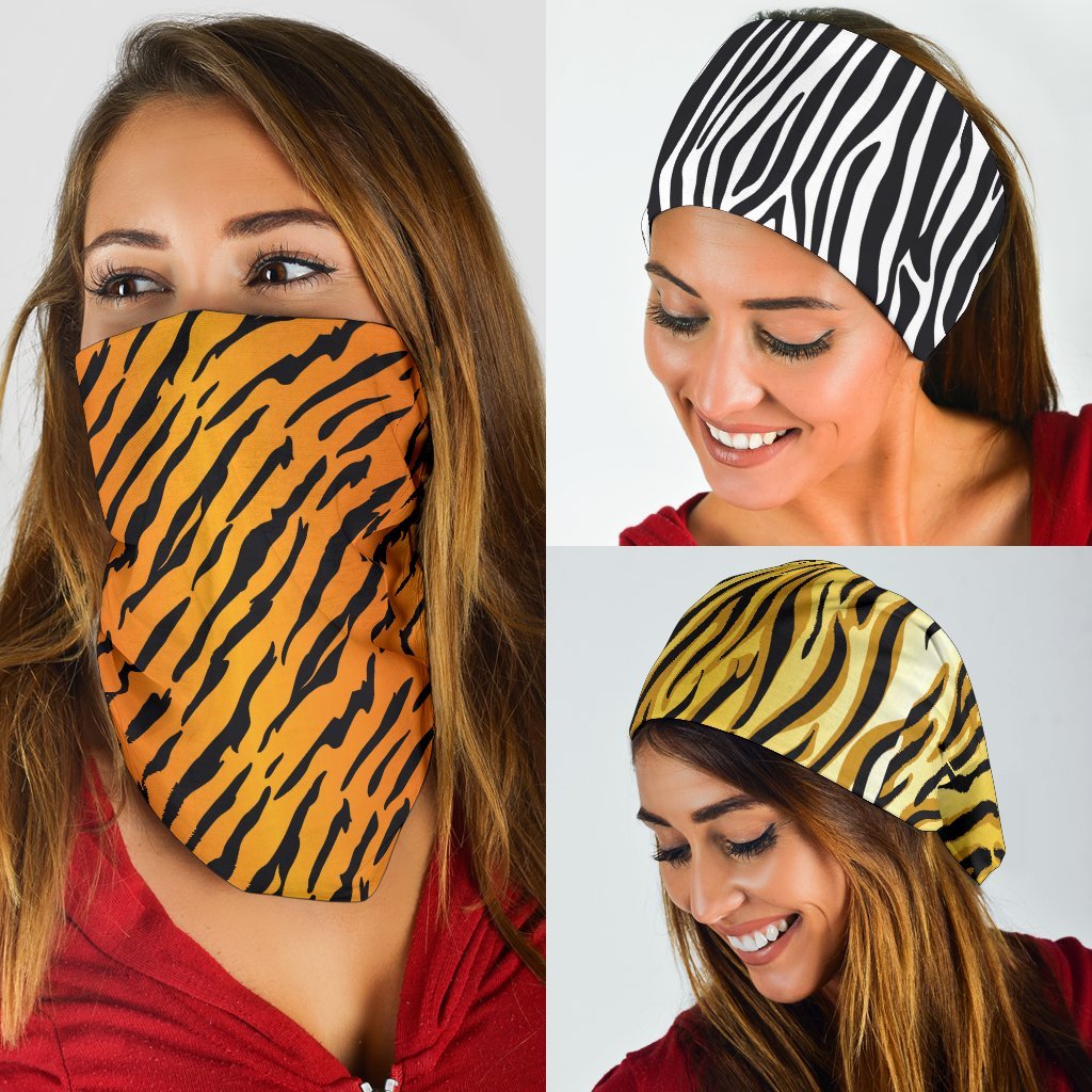 Animal Print Pop Art (Lion, Tiger, Zebra) - Bandana 3 Pack-Amaze Style™-Animal Print Pop Art (Lion, Tiger, Zebra) - Bandana 3 Pack-Vibe Cosy™
