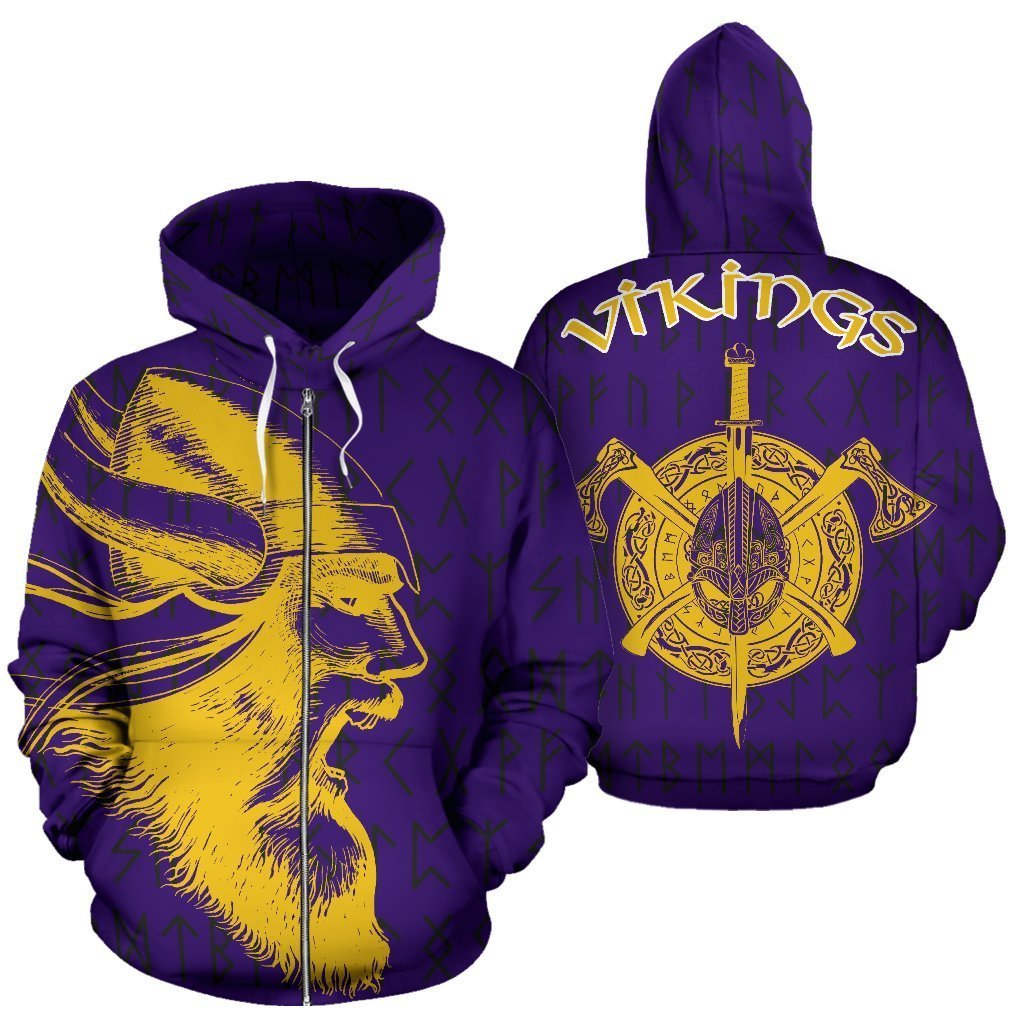 Vikings Warrior™ Hoodie Zip-Up TH7 - Amaze Style™-ALL OVER PRINT ZIP HOODIES (P)