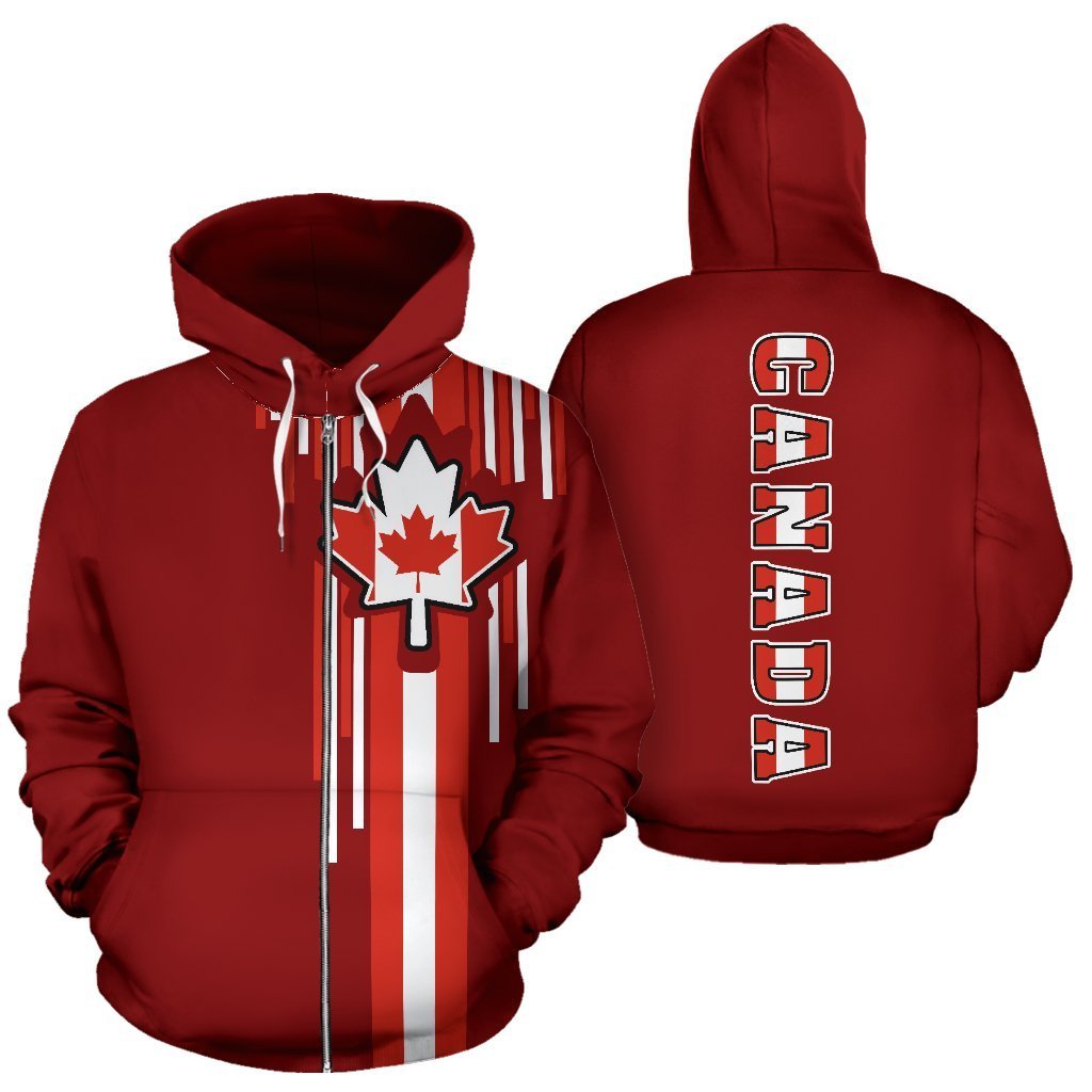 Canada Flag Hoodie - Stripe Lines J9 - Amaze Style™-Apparel