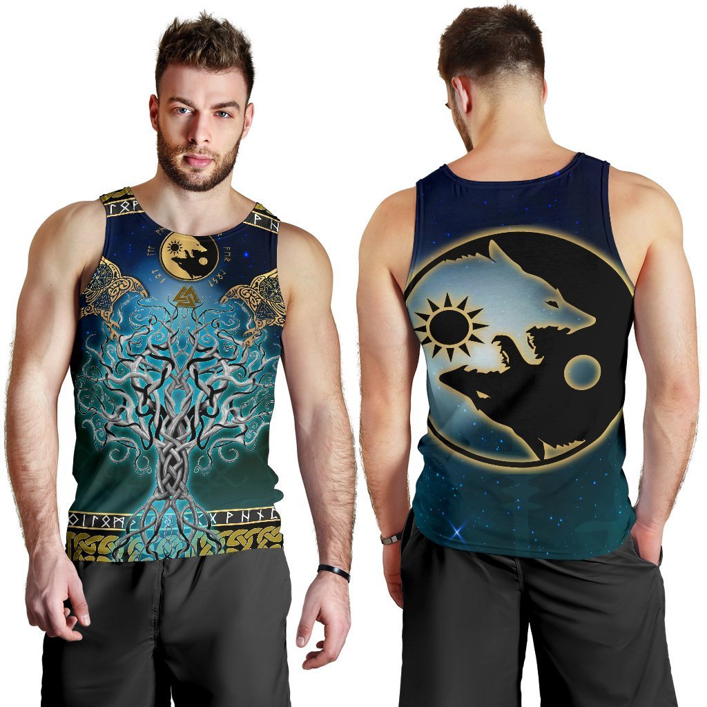 Viking Tree Of Life Fenrir Skoll And Hati Raven Rune - Amaze Style™-Apparel