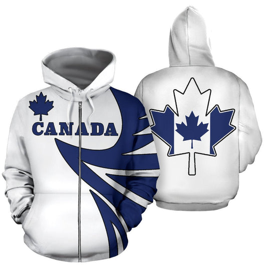 Canada Maple Leaf Hoodie - Warrior Style - White PL - Amaze Style™-Apparel