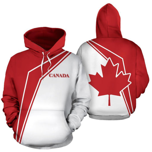 Canada Flag All Over Hoodie - Lightning Style PL - Amaze Style™-Apparel