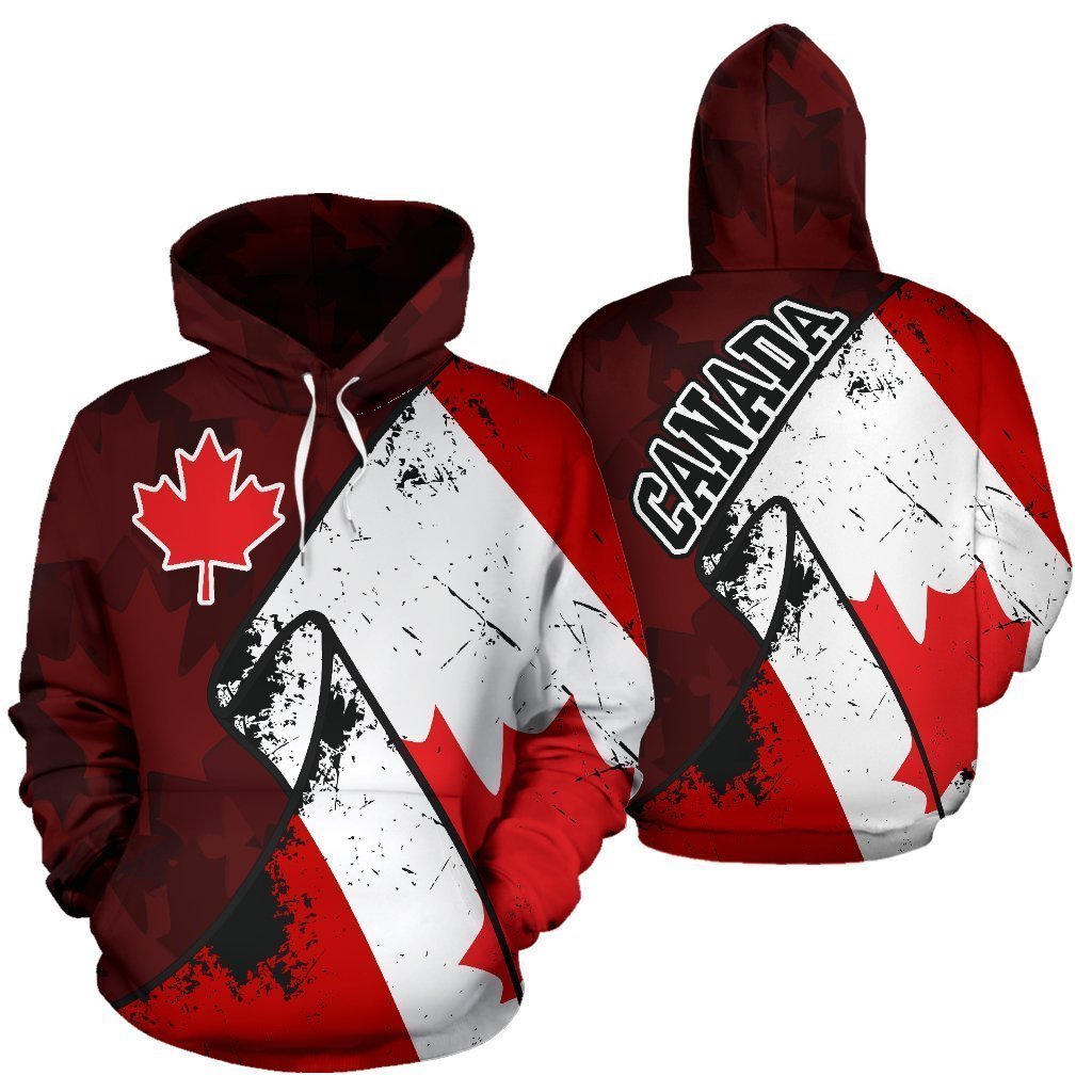 Canada Special Grunge Flag Pullover Hoodie PL - Amaze Style™-Apparel