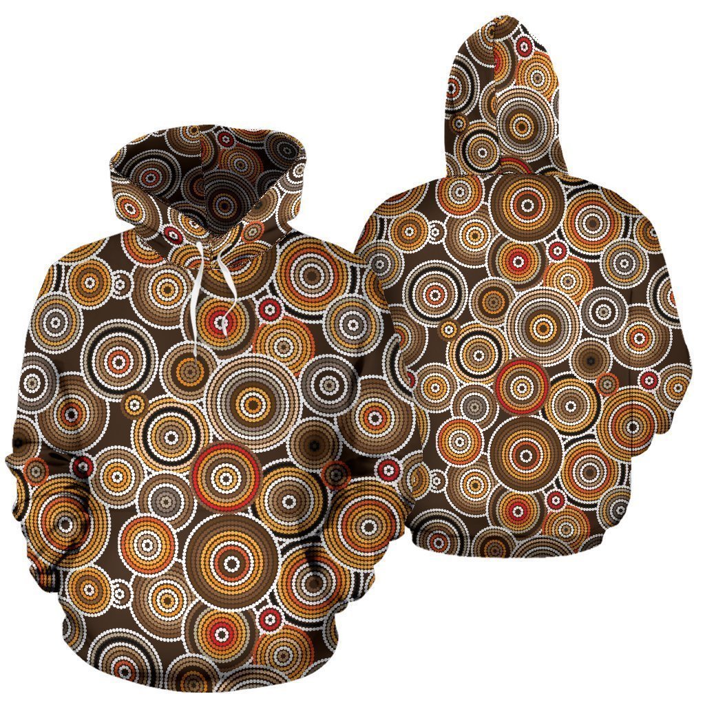 Aboriginal Pattern Brown All Over Hoodie NNK1441 - Amaze Style™-Apparel