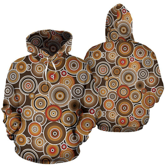 Aboriginal Pattern Brown All Over Hoodie NNK1441 - Amaze Style™-Apparel