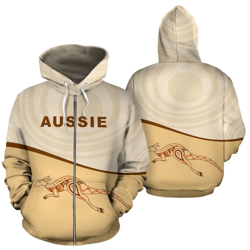 Aussie Kangaroo™ Zip-Up Hoodie-NNK1496 - Amaze Style™-Apparel