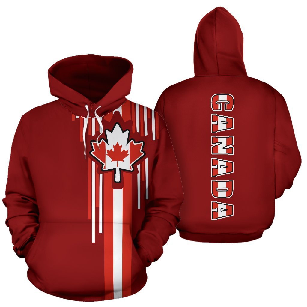 Canada Flag Hoodie - Stripe Lines J9 - Amaze Style™-Apparel