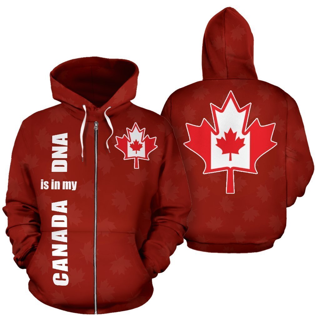 Canada is in My DNA Zip Up Hoodie PL - Amaze Style™-Apparel