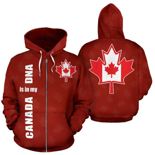 Canada is in My DNA Zip Up Hoodie PL - Amaze Style™-Apparel