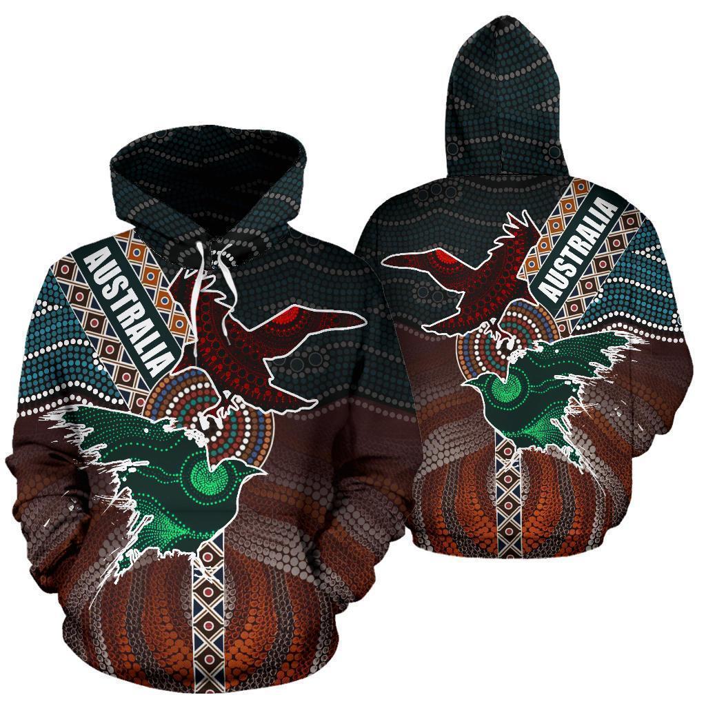 Australia Aboriginal Crow Hoodie NNK1442 - Amaze Style™-Apparel