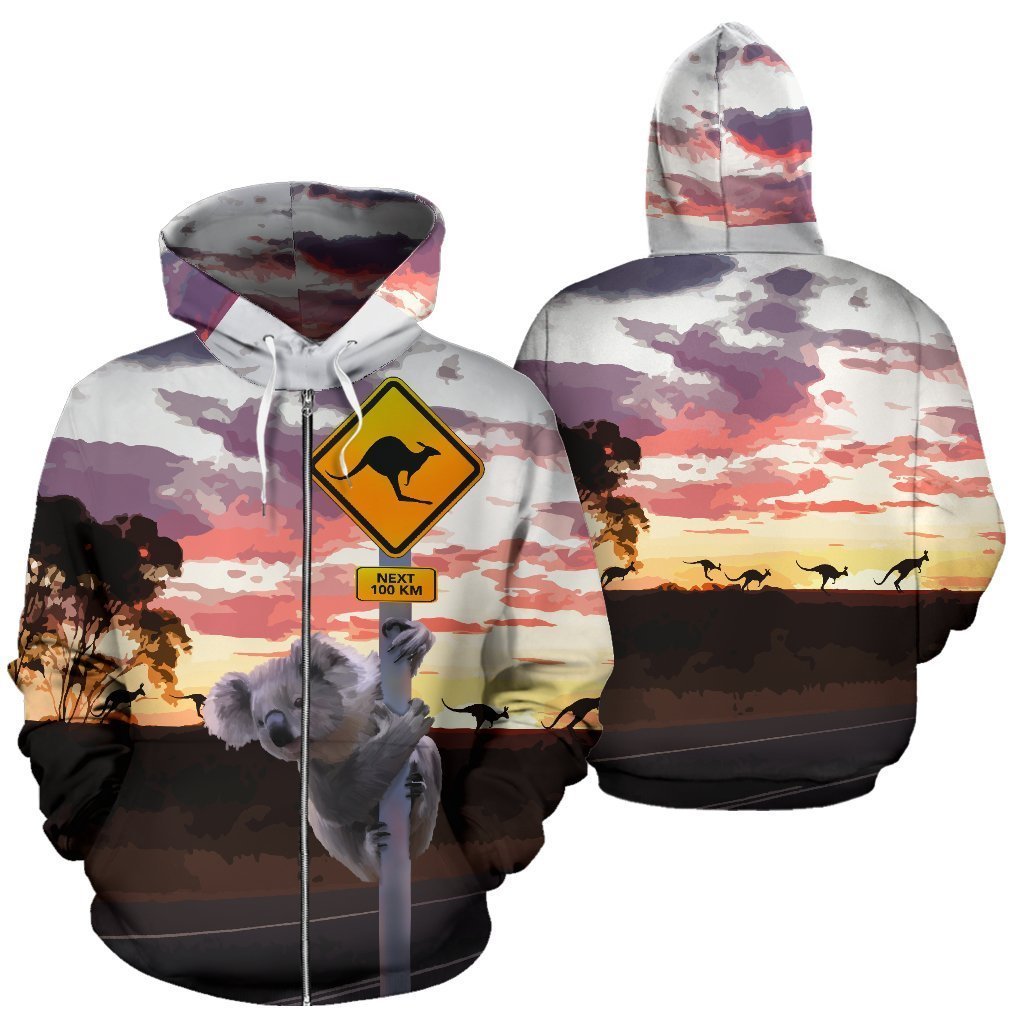 Zip Up Hoodie Australia Koala And Kangaroo Sign™ K5 - Amaze Style™-ALL OVER PRINT ZIP HOODIES (P)