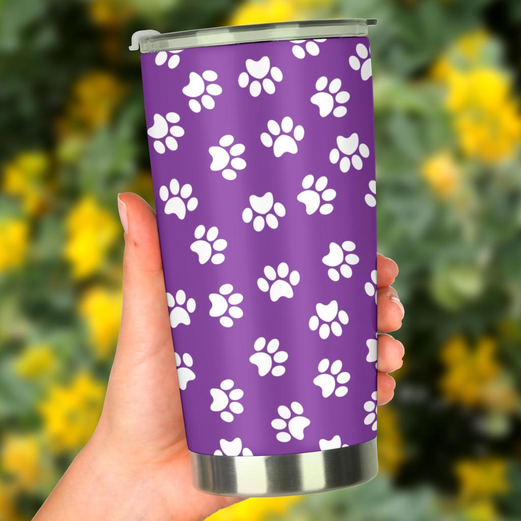 Tumbler Paw Prints Purple-Amaze Style™-Tumbler - Tumbler Paw Prints Purple-20oz Large-Vibe Cosy™