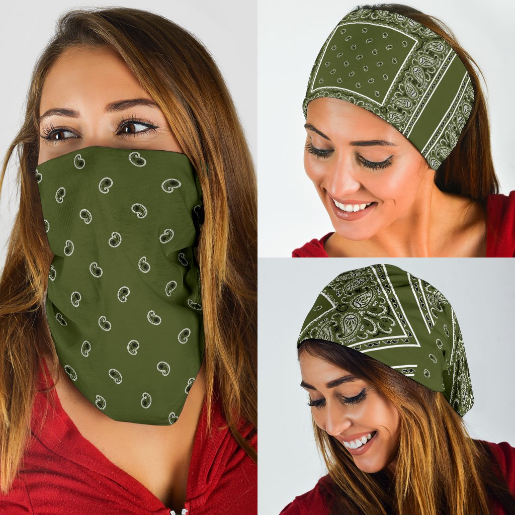 Army Green Bandana Headbands 3 Pack-Amaze Style™-Army Green Bandana Headbands 3 Pack-Vibe Cosy™