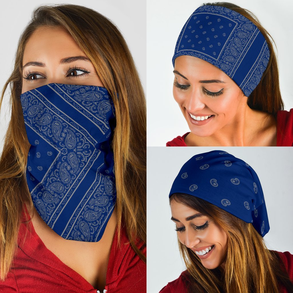 Blue and Gray Bandana Headbands 3 Pack-Amaze Style™-Blue and Gray Bandana Headbands 3 Pack-Vibe Cosy™