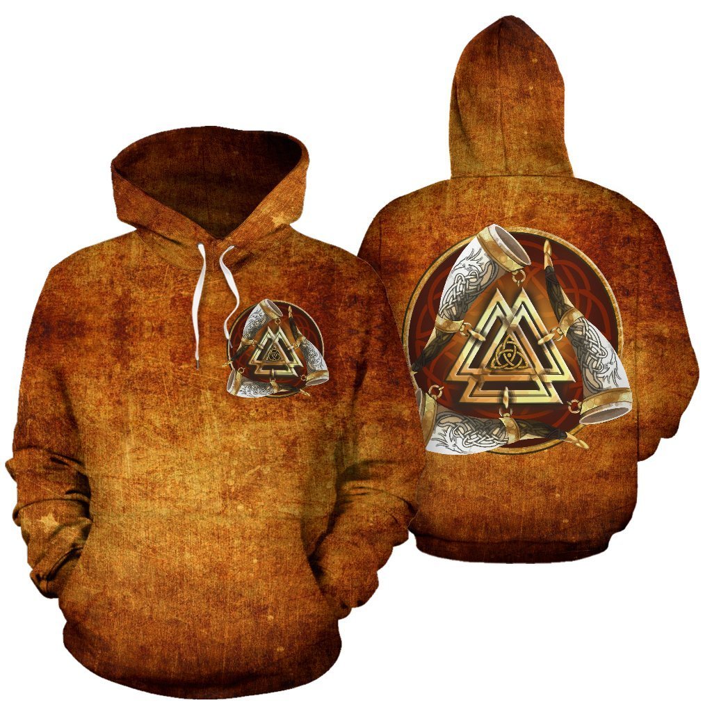 Viking Vintage All Over Hoodie - BN01 - Amaze Style™-ALL OVER PRINT HOODIES (P)