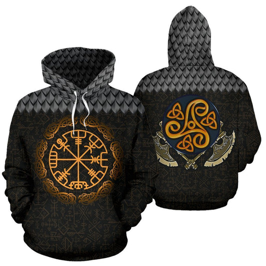 Viking Warrior Pullover Hoodie A0 - Amaze Style™-ALL OVER PRINT HOODIES (P)