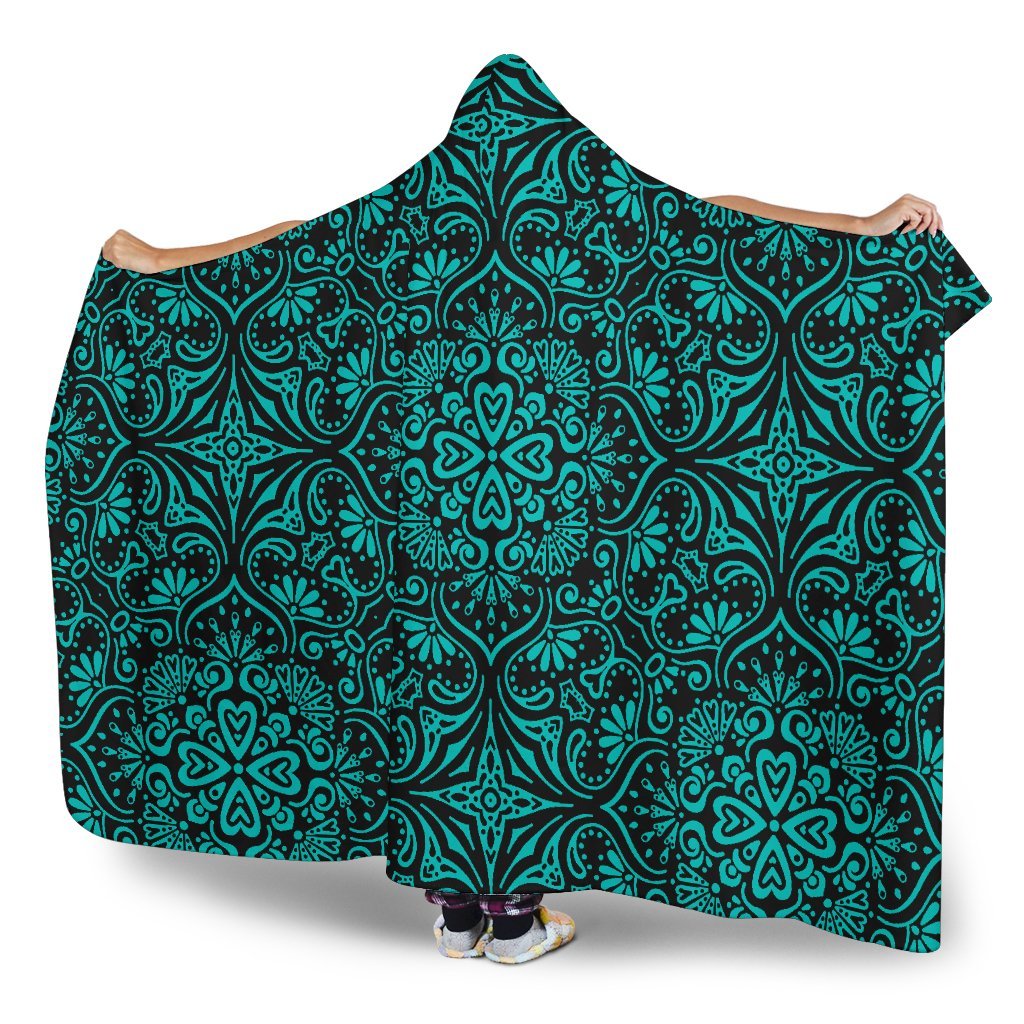 Bohemian Tiffany Girl (Black) - Hooded Blankets-Amaze Style™-Hooded BlanketBohemian Tiffany Girl (Black) - Hooded Blankets-Youth 60"x45"-Vibe Cosy™