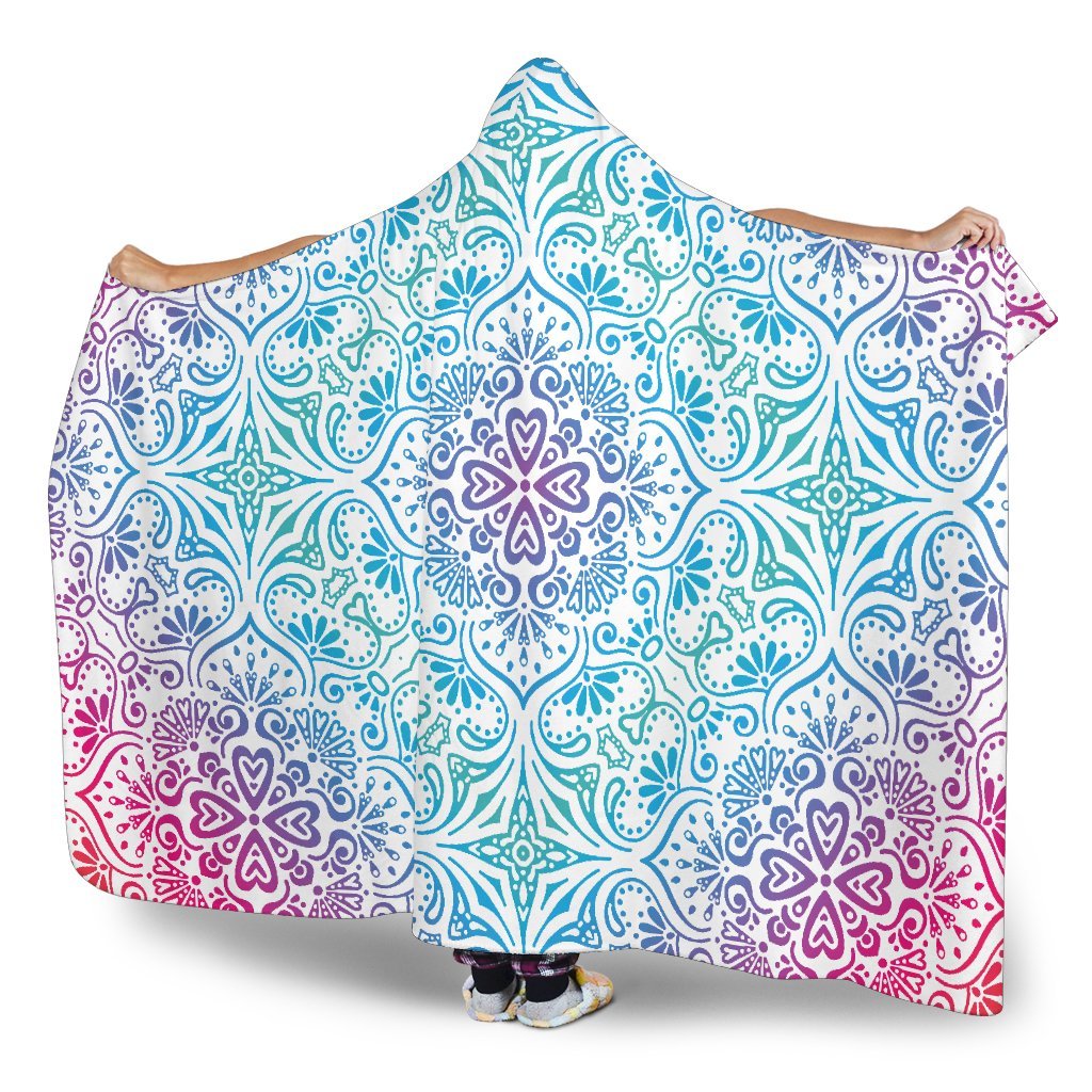 Bohemian Rainbow (White) - Hooded Blankets-Amaze Style™-Hooded BlanketBohemian Rainbow (White) - Hooded Blankets-Youth 60"x45"-Vibe Cosy™