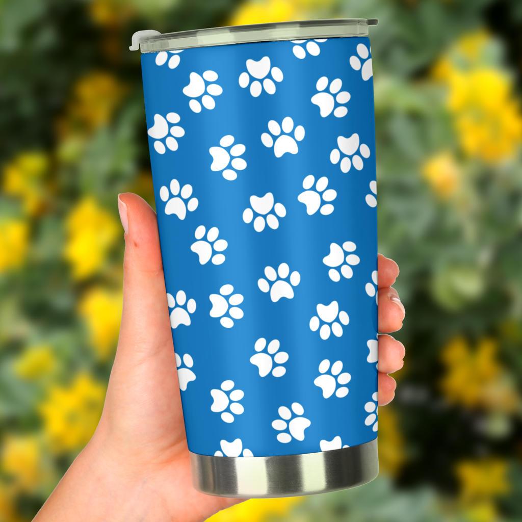 Tumbler Paw Prints Blue-Amaze Style™-Tumbler - Tumbler Paw Prints Blue-20oz Large-Vibe Cosy™