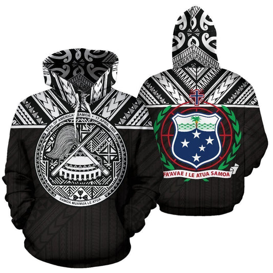 American Samoa And Samoa All Over Hoodie - PL - Amaze Style™-ALL OVER PRINT HOODIES (P)